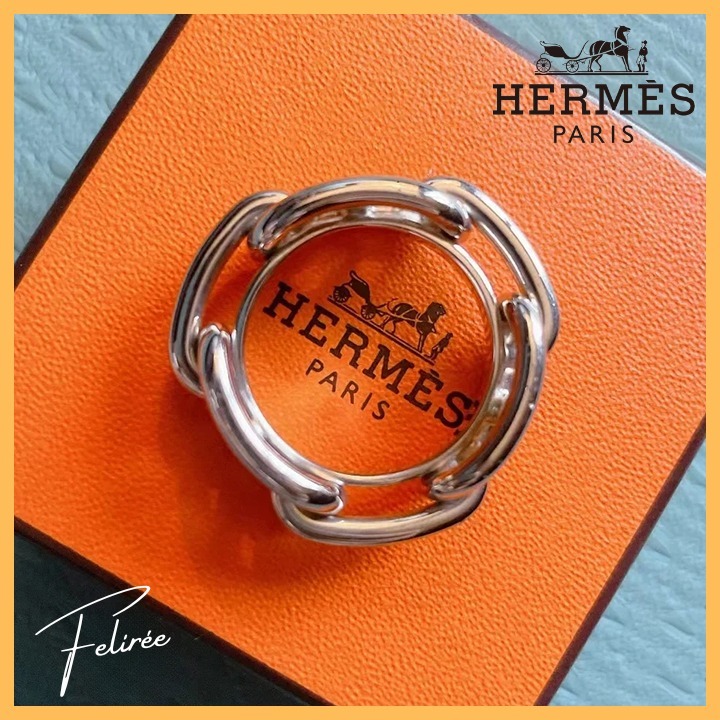 ≪さらに上品さを☆≫HERMES レガット スカーフ 90 リング