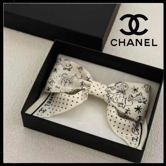 【コーデのアクセントに☆】 CHANEL シルク ボウ バレッタ 25c