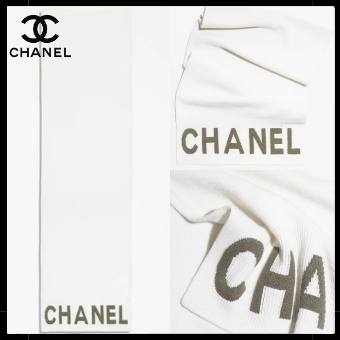 【シンプルロゴ☆】CHANEL マフラー スカーフ カシミヤ