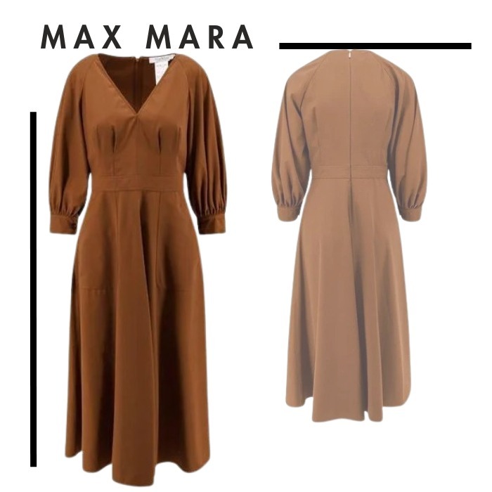 MAX MARA●PEDAGGI ボリュームスリーブ ロング コットンワンピ