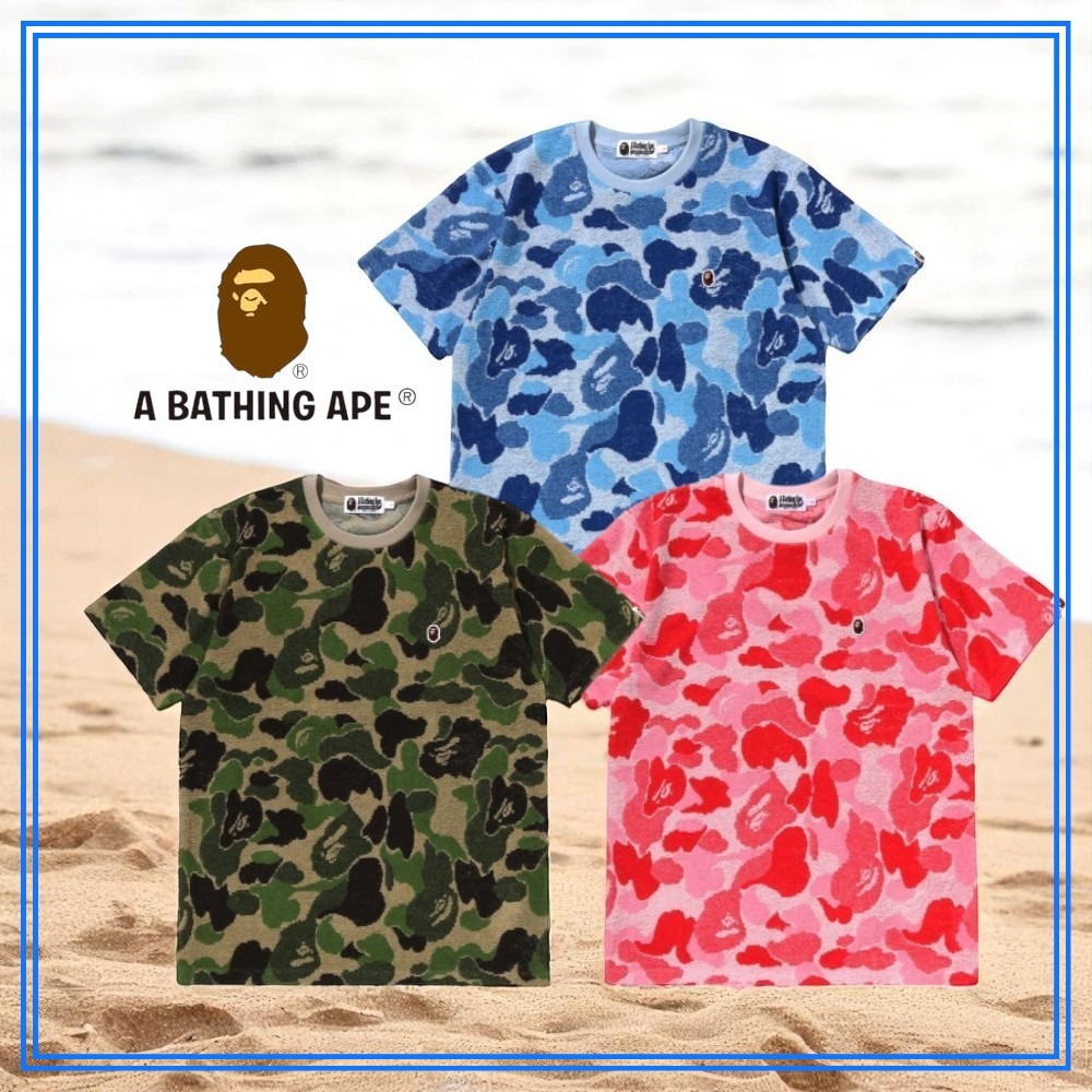 早い者勝ち A BATHNG APE ABC CAMO PILE JACQUARD ONE POINT TEE
