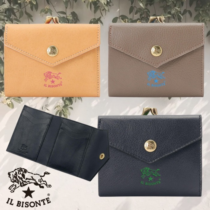 日本限定【IL BISONTE】イルビゾンテ 二つ折りがま口財布