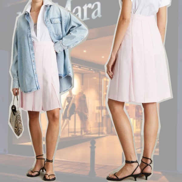 DT MaxMara ★ プリーツ フレア スカート ROSALIA ピンク