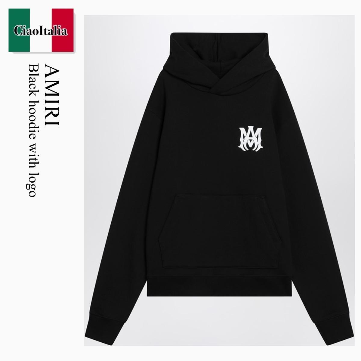 パーカー・フーディ Amiri Black Hoodie With Logo