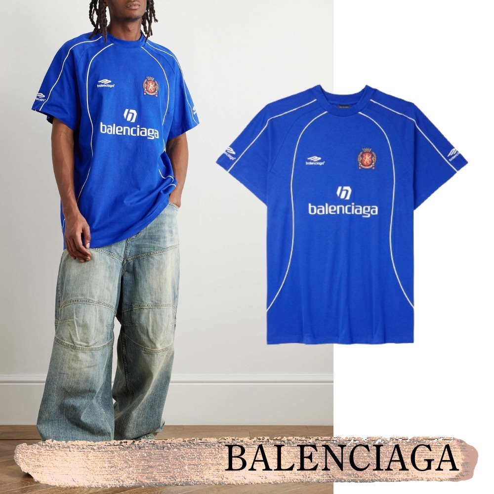 BALENCIAGA☆関税込☆オーバーサイズ刺繍ロゴコットンTシャツ