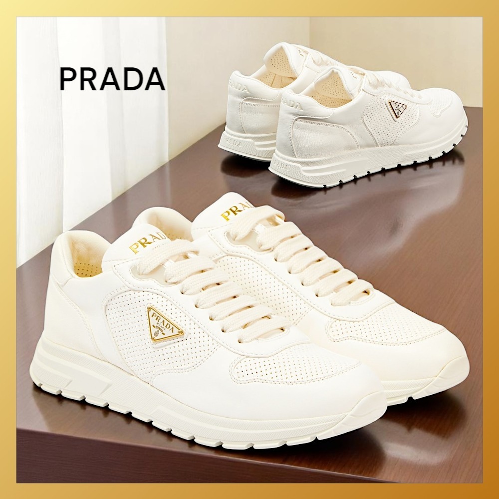 【PRADA】上品なカジュアル☆ プラダ レザー スニーカー