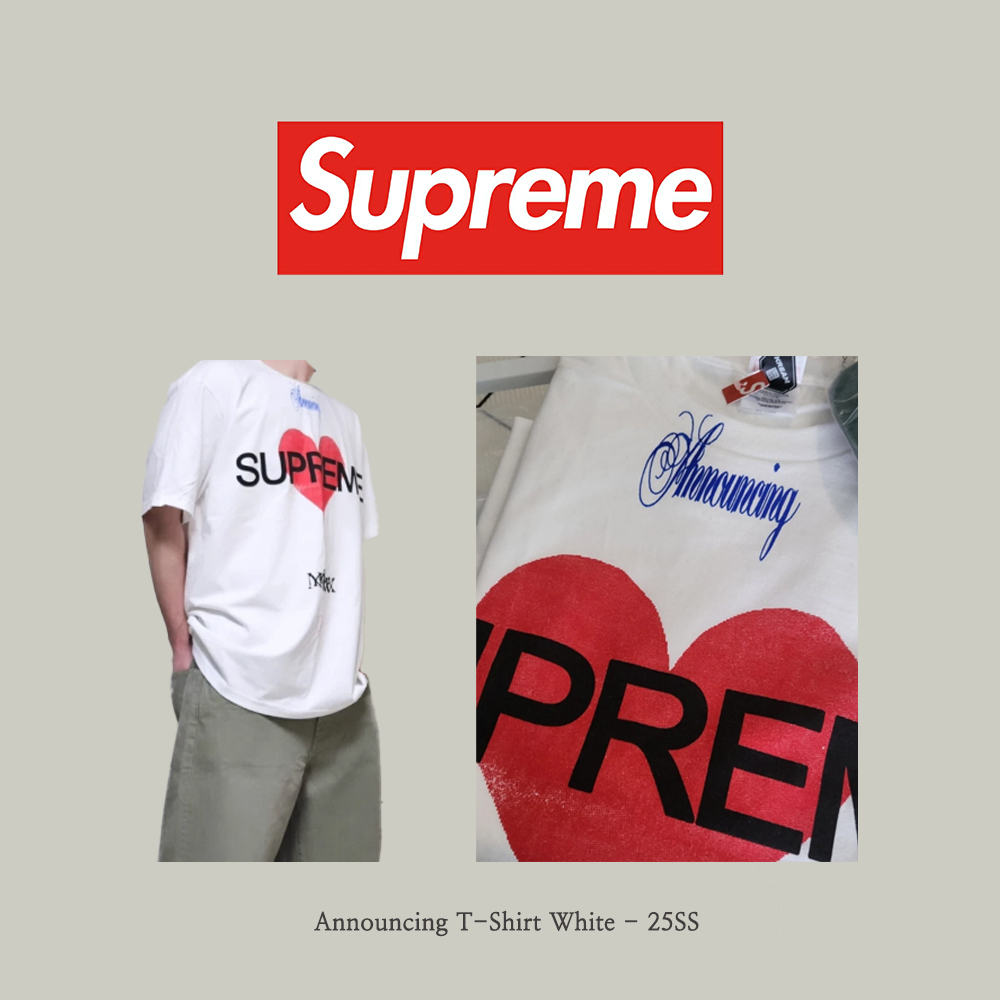 【Supreme】 Announcing T-Shirt White - 25SS