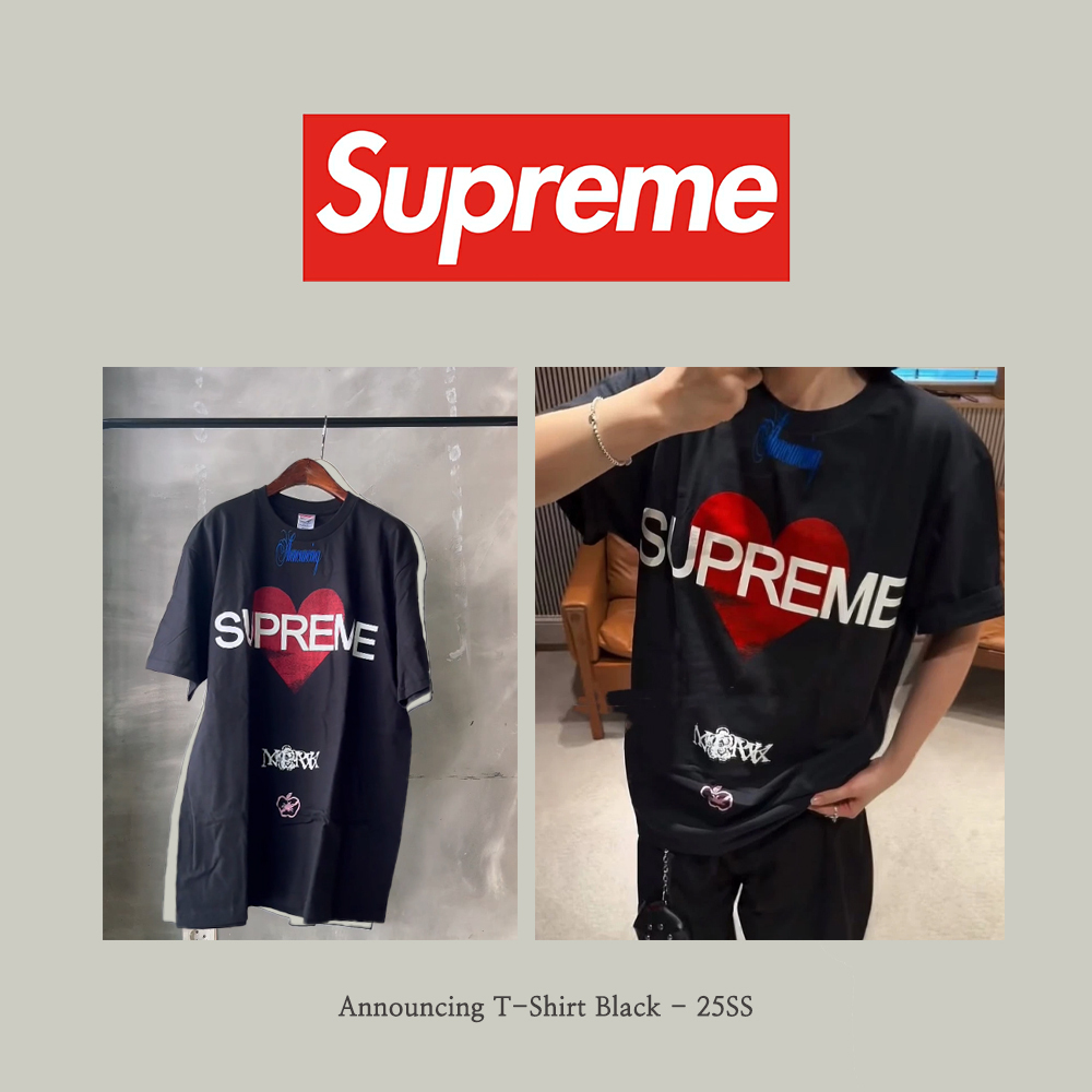 【Supreme】 Announcing T-Shirt Black - 25SS