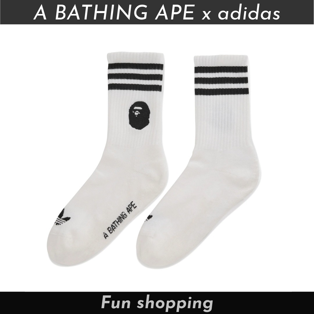 【A BATHING APE】x adidas Crew ソックス