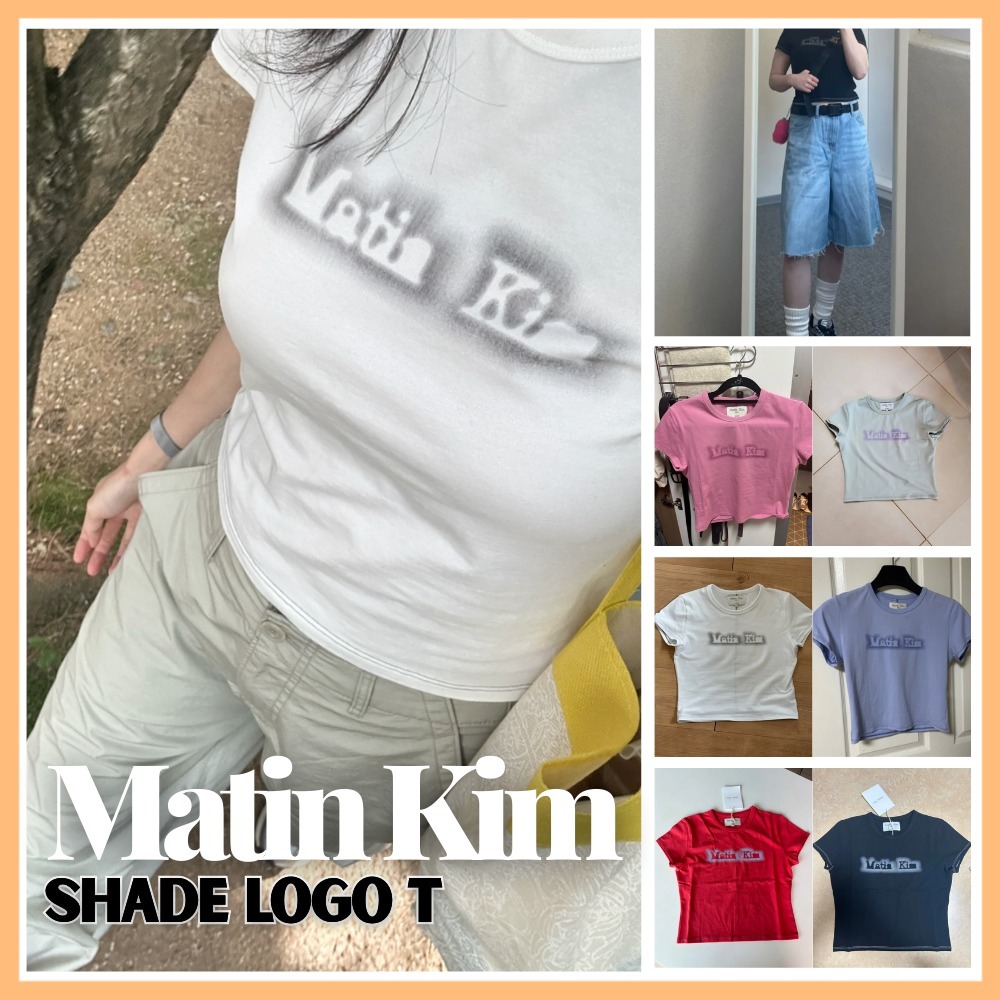 早期完売★【MATIN KIM】★人気★シェード ロゴ クロップトップ