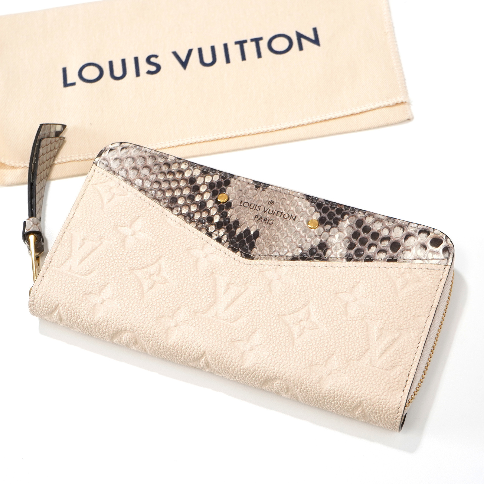 【新品同様＋】Louis Vuitton パイソン ジッピーウォレット 蛇