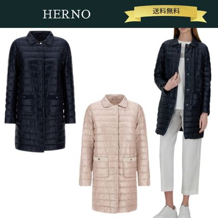【セール】HERNO☆春アウター ライトダウン ストレートコート ライト HERNO(ヘルノ) ダウンジャケット・コート(レディース