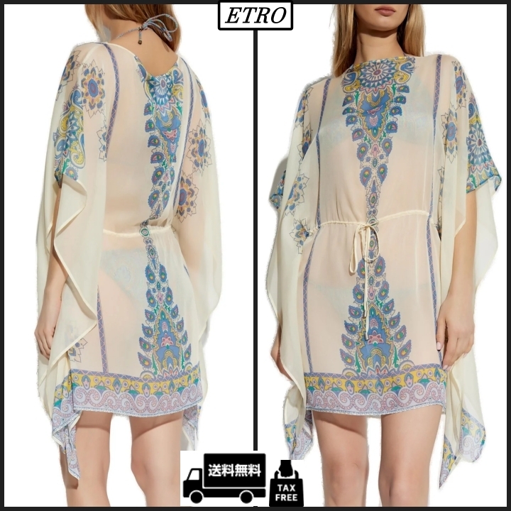 【ETRO】ペイズリー プリント シルク カフタン