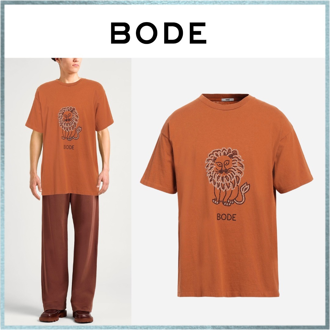 【関税 送料無料】BODE ライオン コットン ロゴTシャツ
