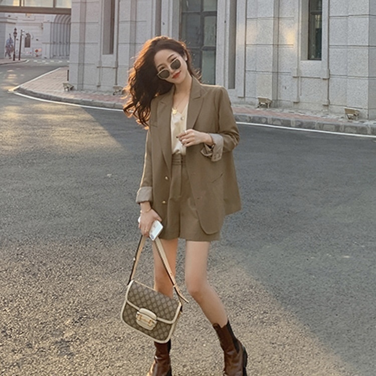セットアップ 無地 ショートパンツ 韓国 ジャケット