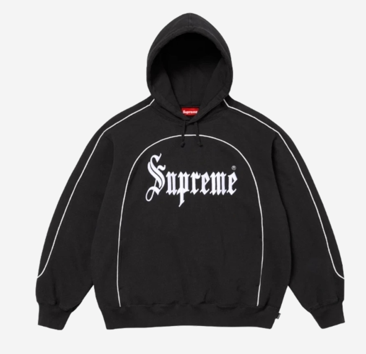 【SUPREME】 Curve Piping Hooded Sweatshirt / Black