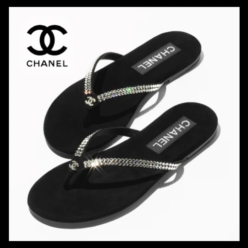 エレガントなデザイン♪【CHANEL】トングサンダル ロゴ