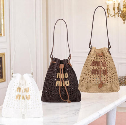 すぐ届く♪MIUMIUウーブンファブリック ミニバッグ可愛いロゴ付 org.jpg