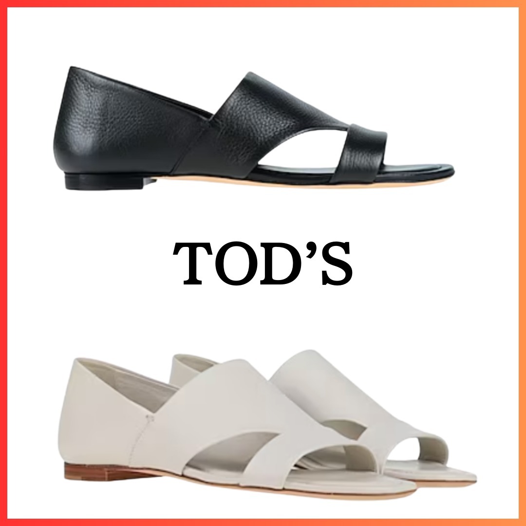 TOD'S：レザー フラットサンダル