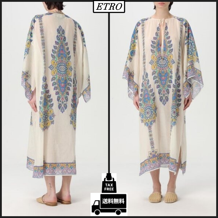 【ETRO】ペイズリー カフタン ドレス