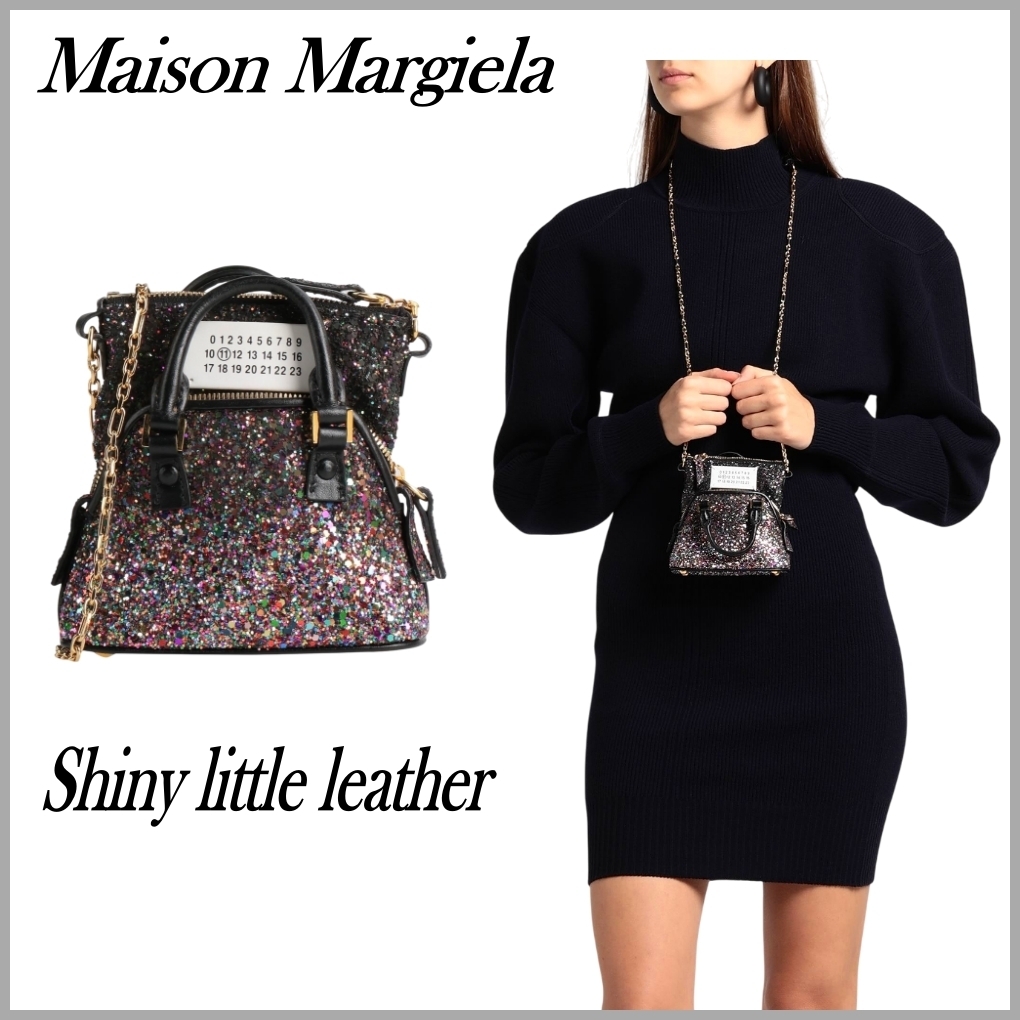 Maison Margiela 光沢のある小さな革製のハンドバッグ