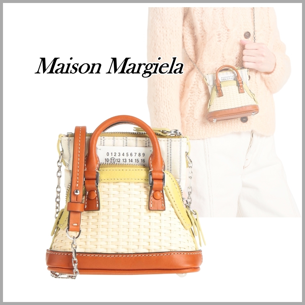 Maison Margiela 小型ラピアレザーハンドバッグ