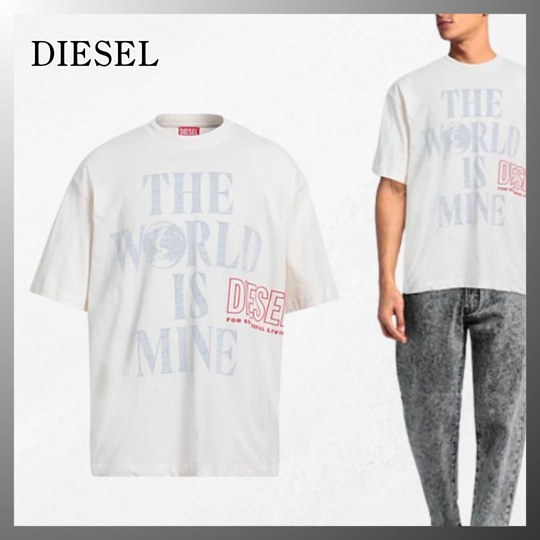 DIESEL◆ コットン ロゴ プリント Tシャツ 送料関税込