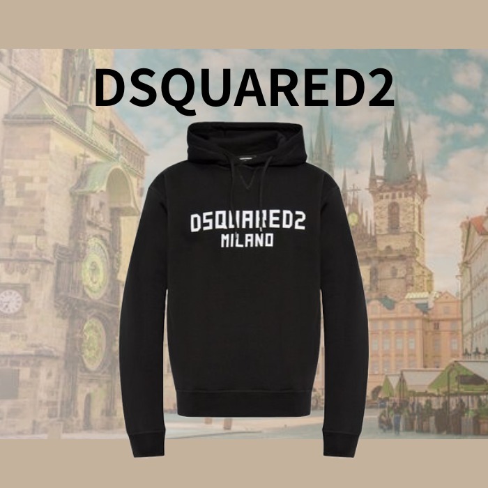 DSQUARED2 クールフィットロゴ フーディ ブラック