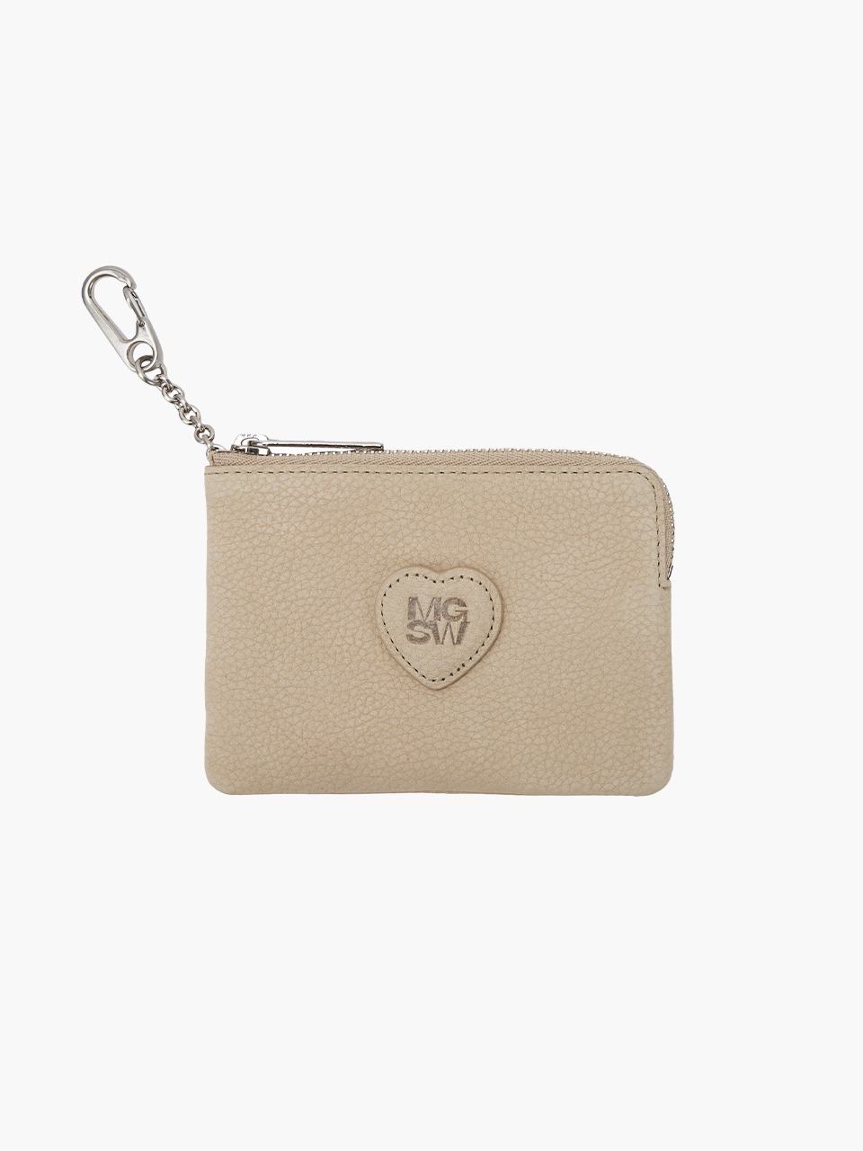[Margesherwood ] / ☆ HEART ZIPPER WALLET / nude nubuck
