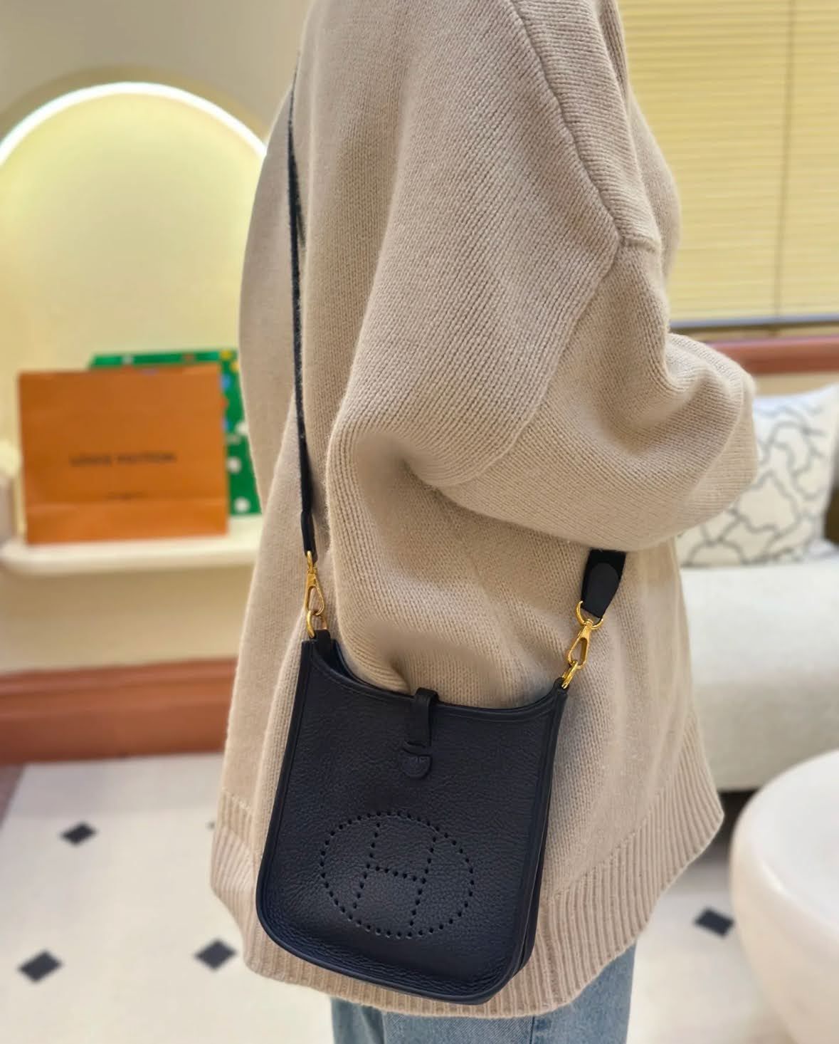入手困難【HERMES】 エブリン ミニ TPM 16 送料込み HERMES】エルメス エブリンミニ バッグ Evelyne mini TPM 16