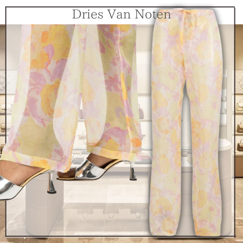 【華やかな透け感】Dries Van Noten Pachas ワイドレッグパンツ