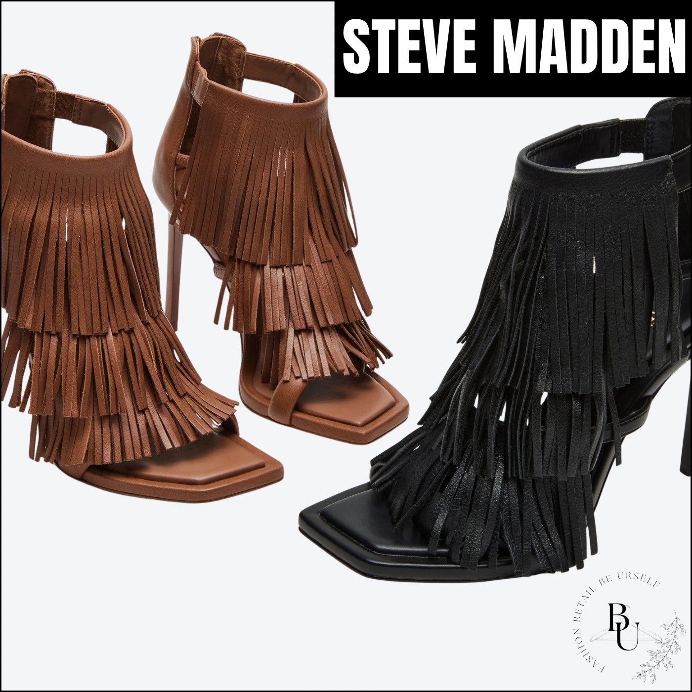 【Steve Madden】スクウェアトゥ スティレットヒール FRINGZY