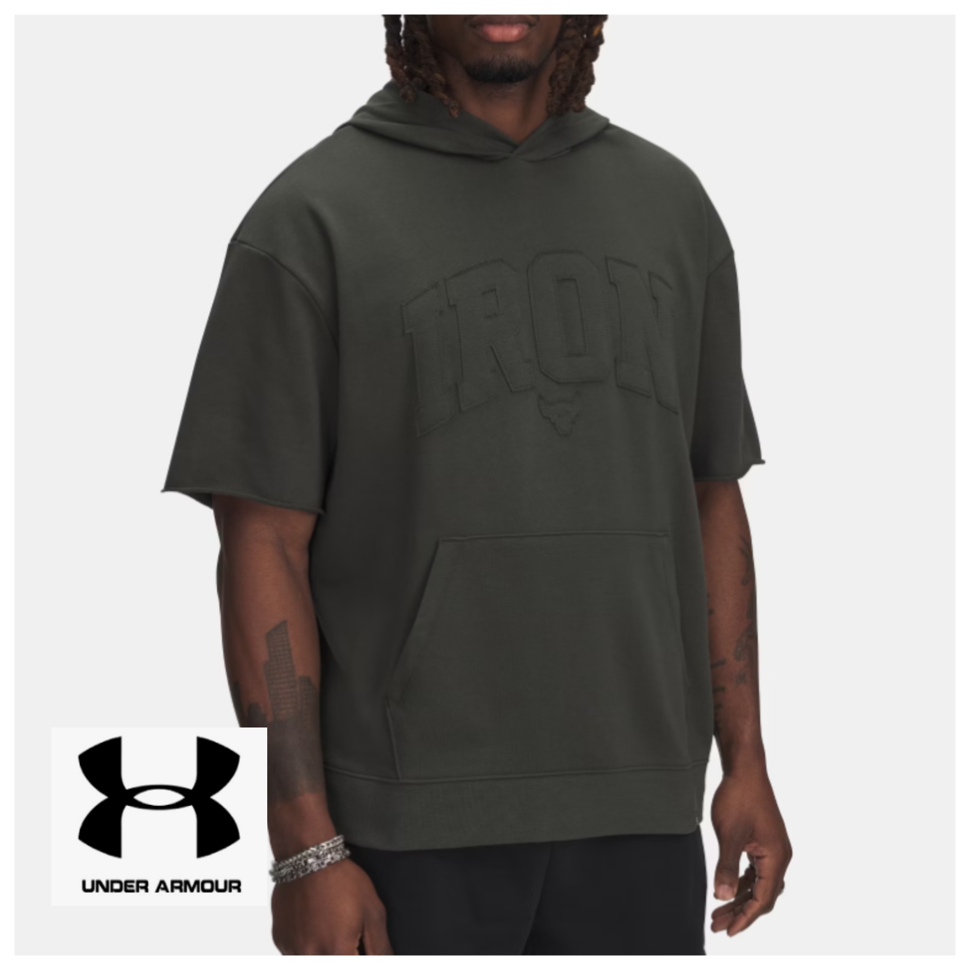 ★UNDER ARMOUR★Project Rockテリー メンズ 半袖パーカー