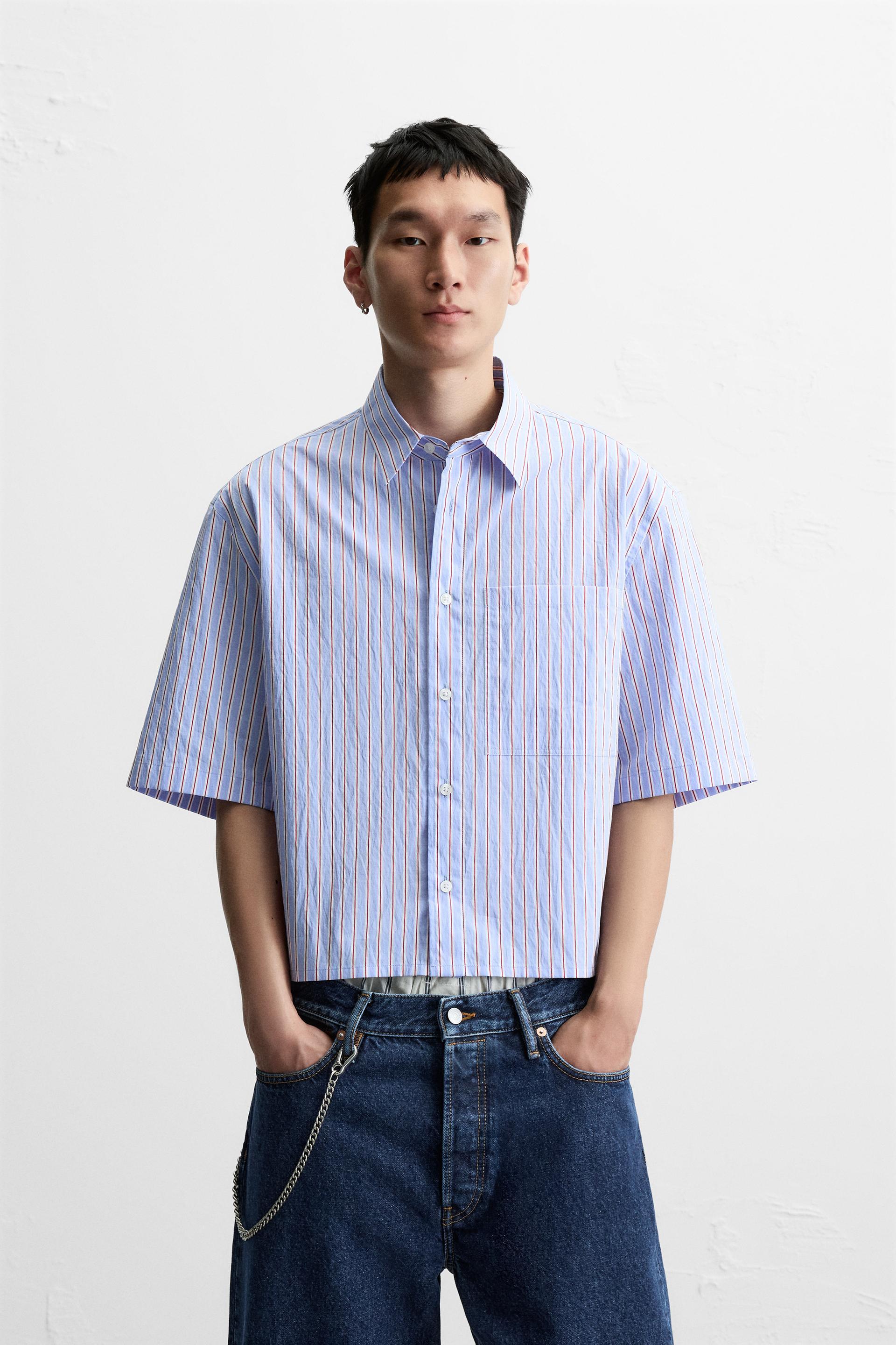 ★ドイツ発*ZARA*新作*クロップドチェック半袖シャツ/UL★ ☆ドイツ発*ZARA*新作*クロップドストライプ半袖シャツ/UL