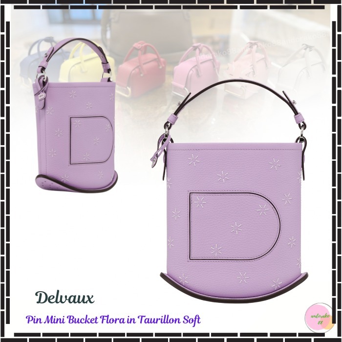 NEW 大人気★DELVAUX★”Pin Mini Bucket Flora”トリヨンソフト