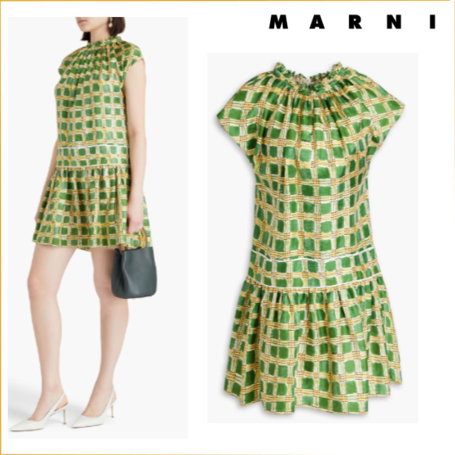 おすすめ☆ MARNI シルクツイル ミニワンピース プリント入り