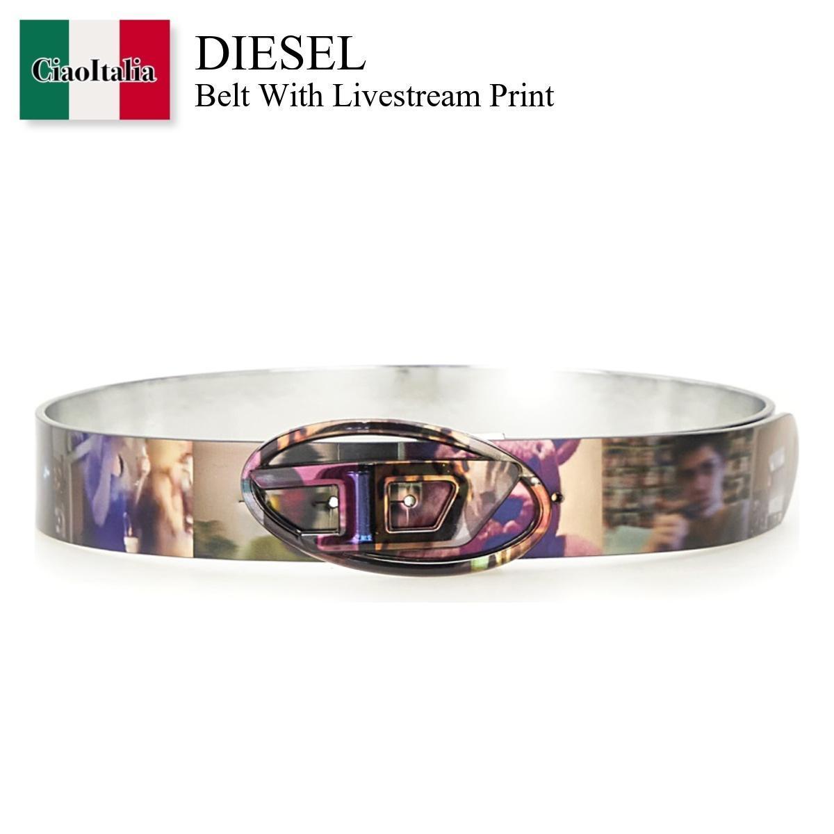ベルト Diesel Belt With Livestream Print