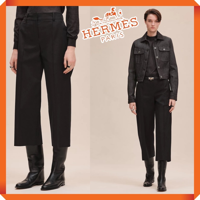 新作★HERMES★《クロップドパンツ》ストレッチ コットンツイル