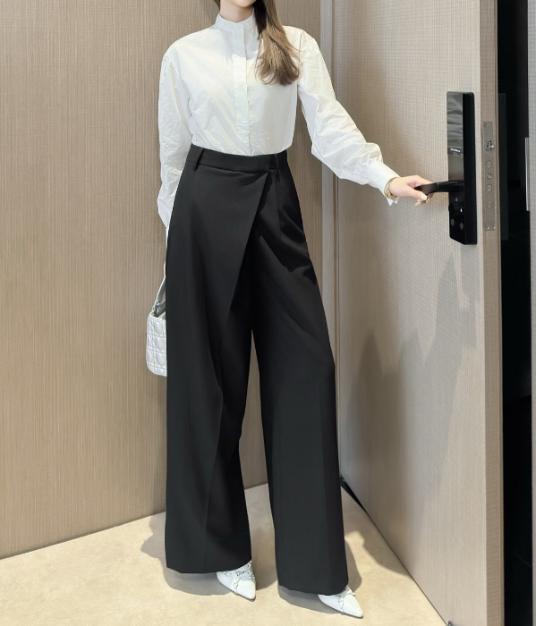 Dior《ラップパンツ》黒 ウール/モヘヤ ミッドライズ DHL 直営店