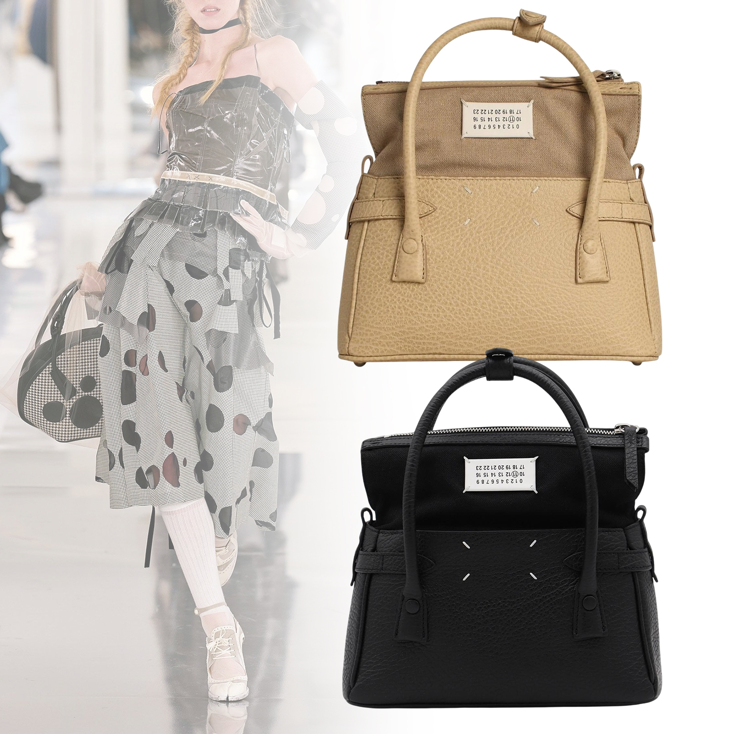 ◆Maison Margiela◆ロゴ パッチ トップハンドル バッグ レザー