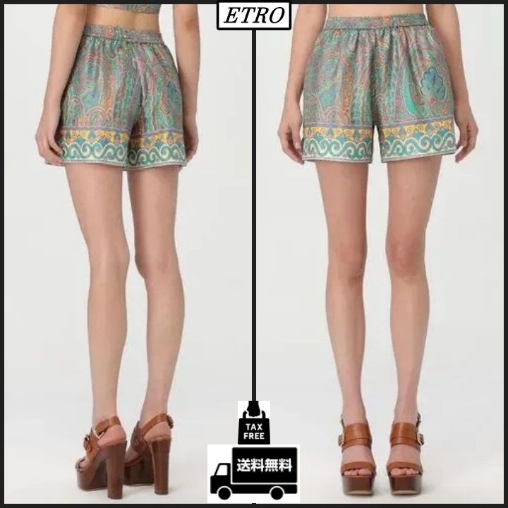 【ETRO】ペイズリー柄 シルク ショートパンツ