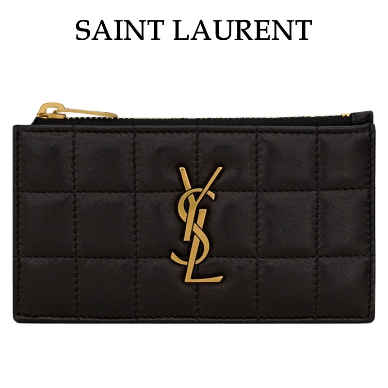 【Saint Laurent】マトラッセ フラグメント ジップカード ケース