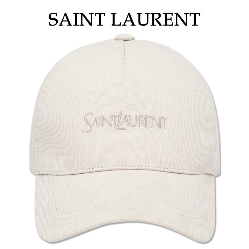 【Saint Laurent】コットンロゴベースボールキャップ