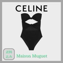 【新作】CELINE マットジャージー リボン付き トリオンフ 水着