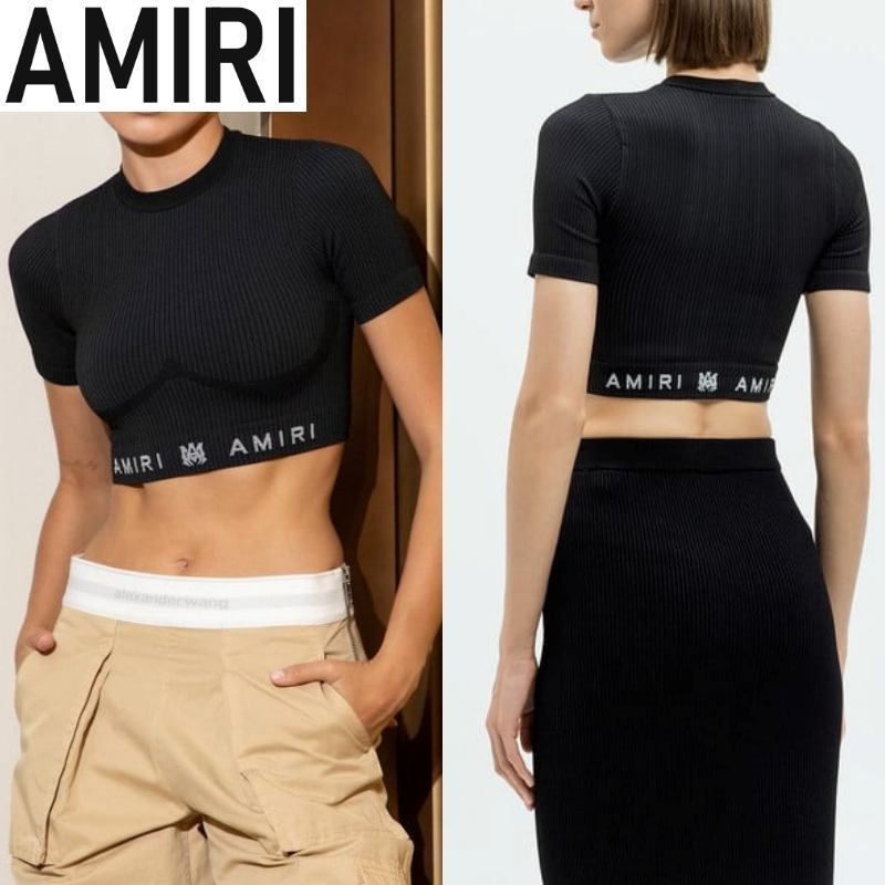 【AMIRI】Ma リブ シームレス クロップド トップ