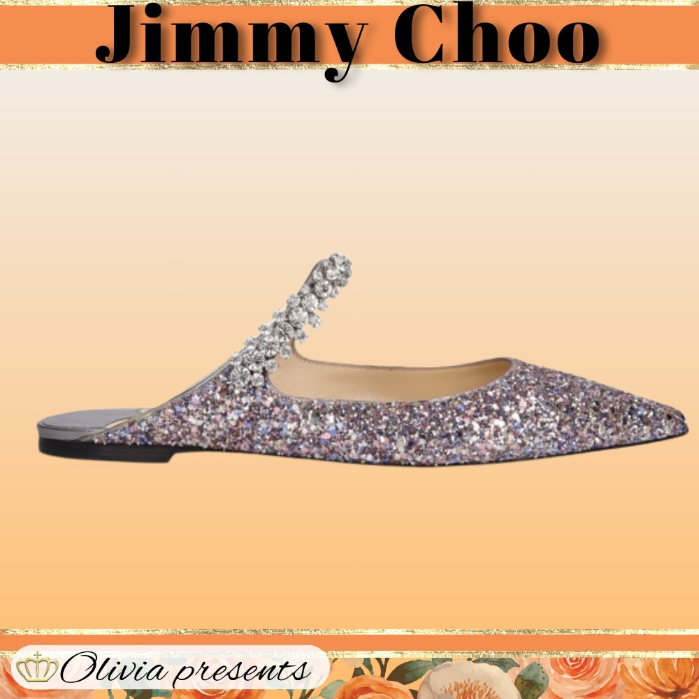 【Jimmy Choo】グリッター生地のビングミュール