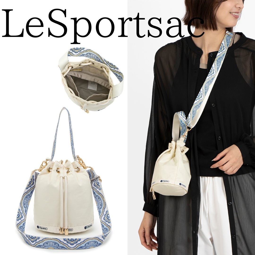■LeSportsac■DRAWSTRING BUCKET XBODYサンドヴォヤージュ