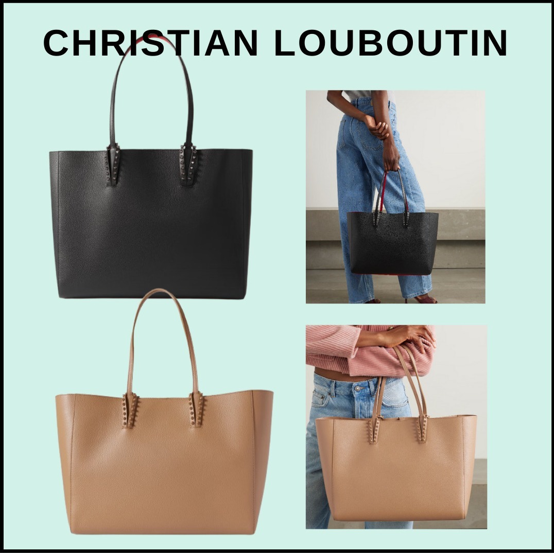 【CHRISTIAN LOUBOUTIN】レザー ラージ トートバッグ スタッズ