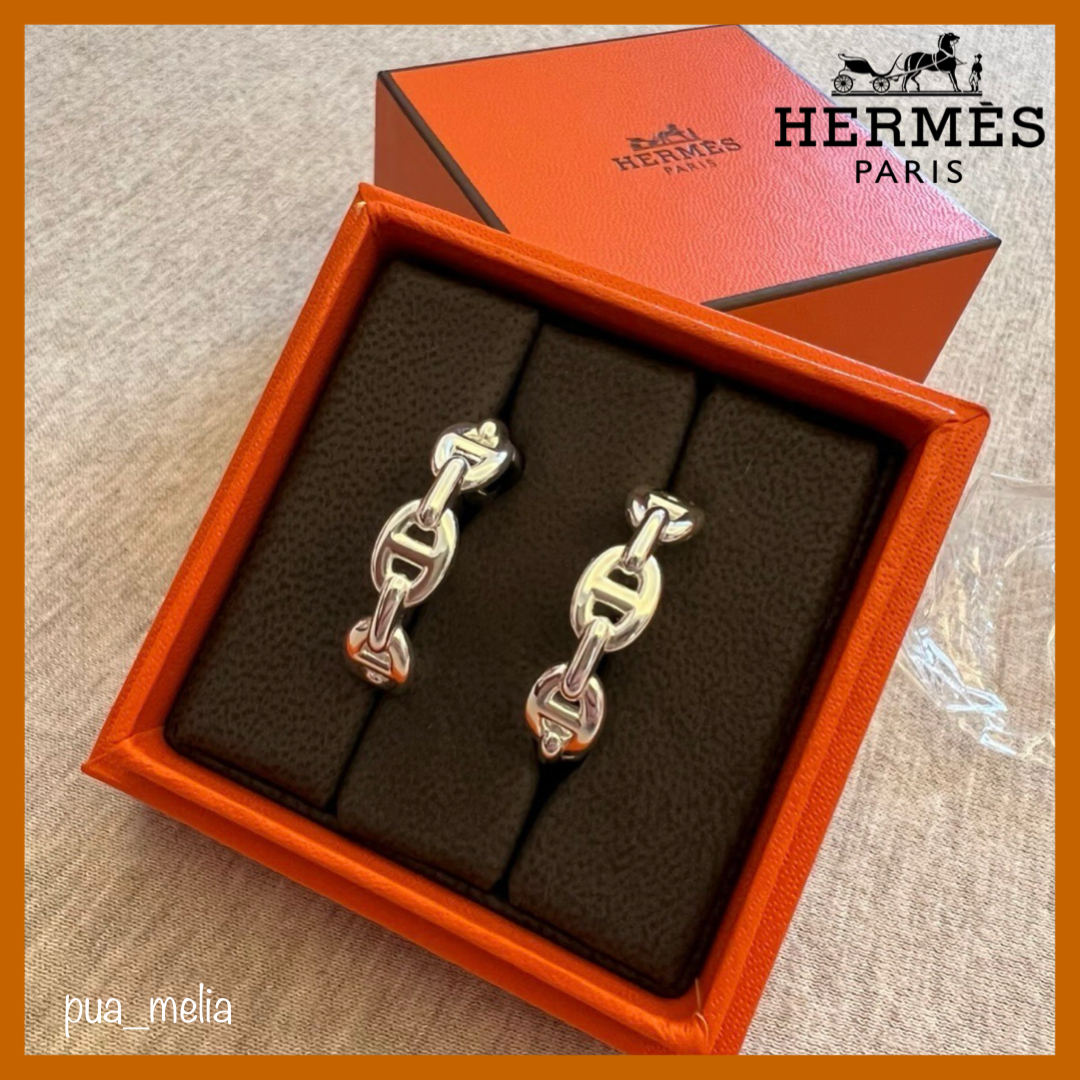 耳元を華やかに♪【HERMES】シェーヌダンクルアンシェネ ピアス