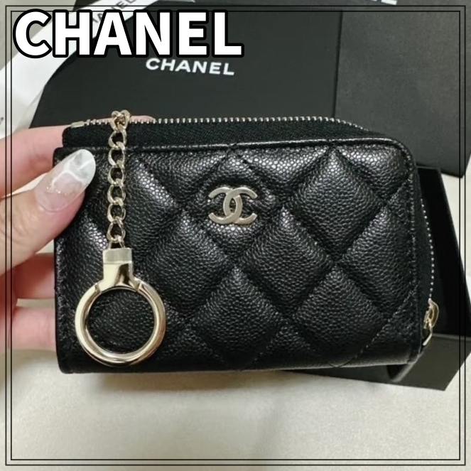 【超かわいい】CHANEL コイン キーケース ロゴ ミニ財布